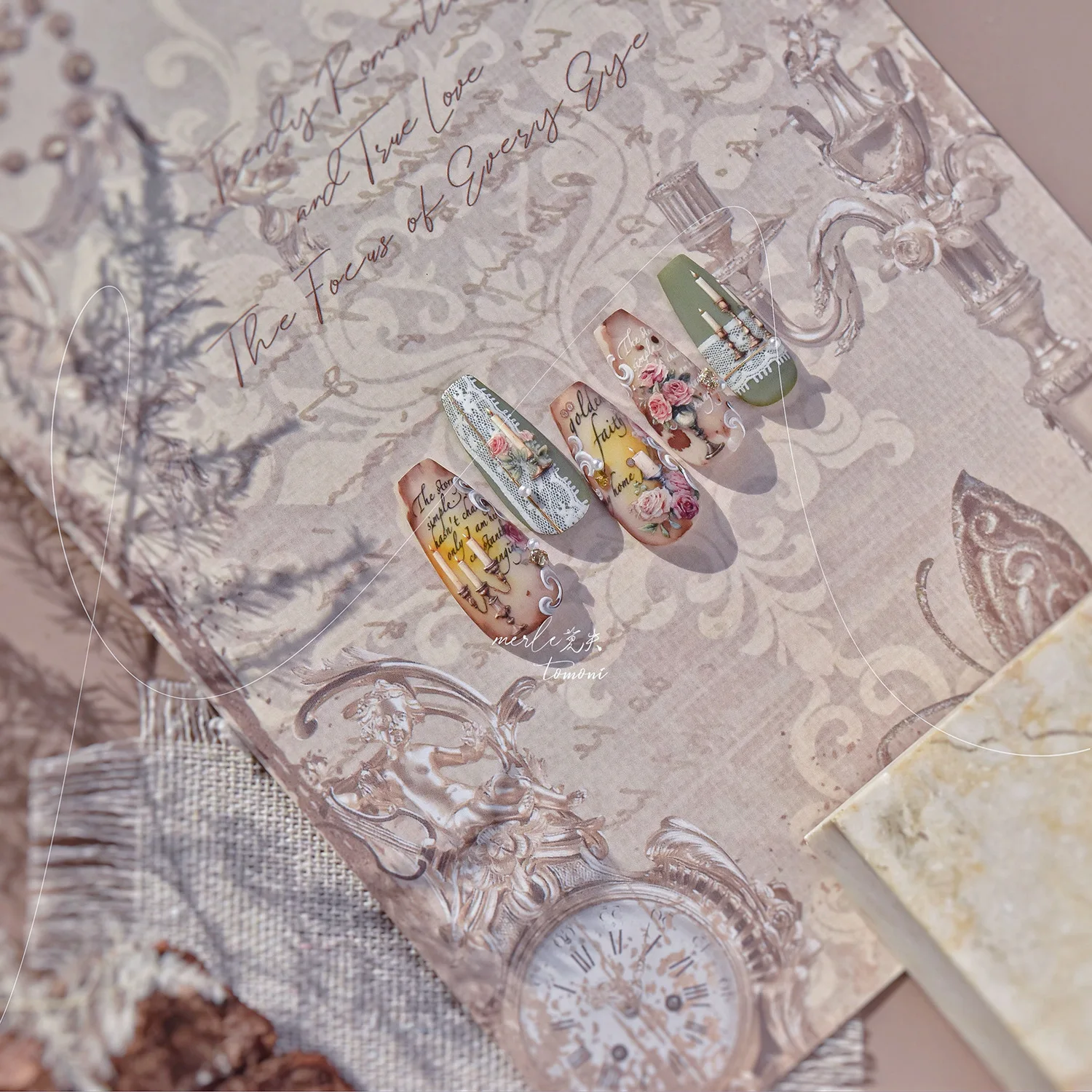 1 шт. красивая роза наклейка для дизайна ногтей изысканный цветок самоклеящаяся 5D