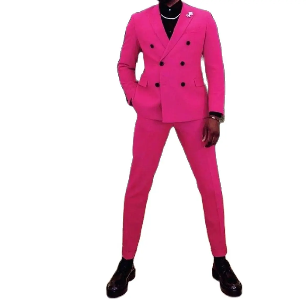 

Fuchsia Mens Suits Slim Fit Wedding Bridegroom Tuxedos Men 2 Pieces Clothing GroomSuit Blazer Formal Prom Business Jackets Pants