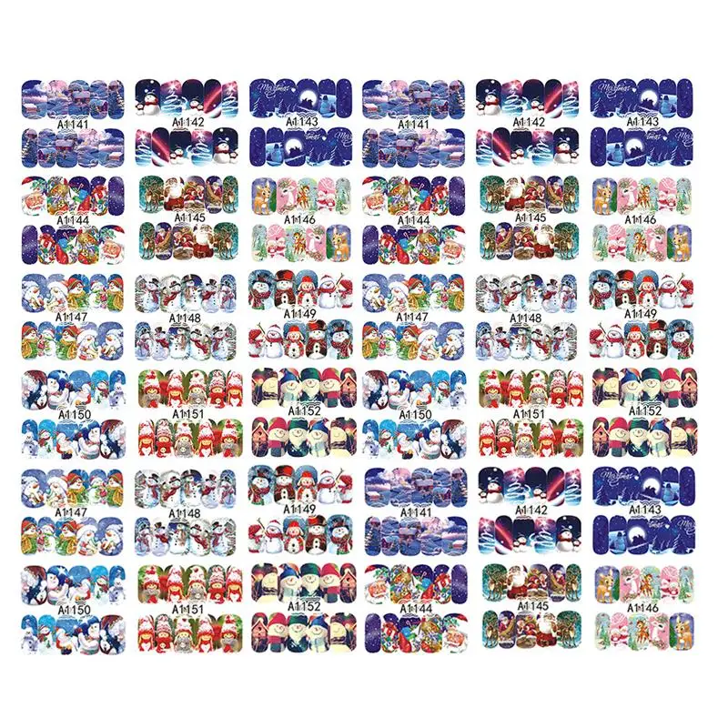 

3 Set Santa Nail Stickers Snowflake Nail Stickers Santa Claus Nail Stickers Holiday Nail Art Decals