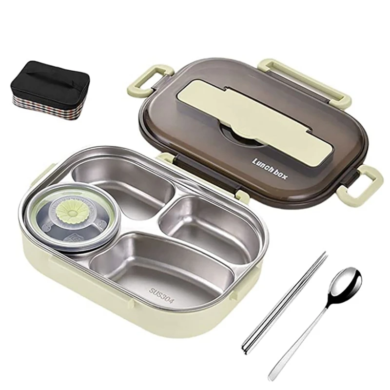 

Контейнер для ланча из высококачественной нержавеющей стали для школы и работы, контейнер для ланча с несколькими отделениями