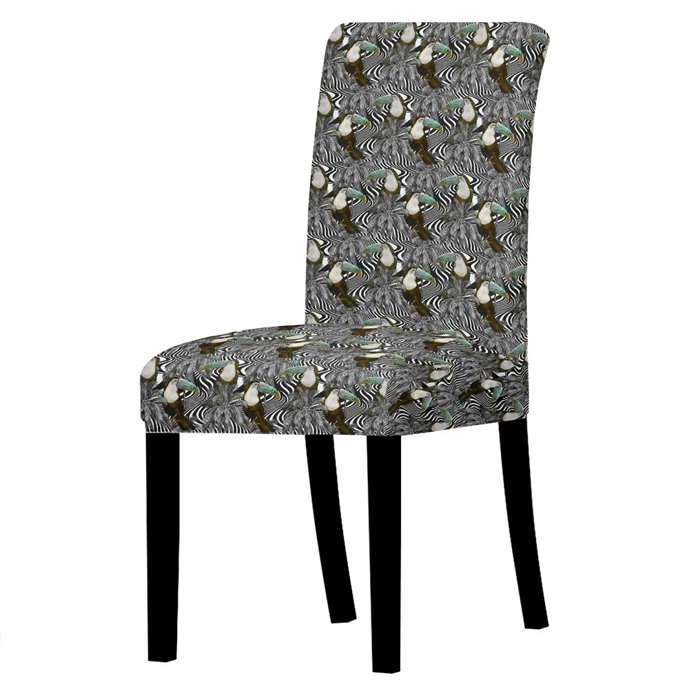 

3D Colorful Floral Print Home Decor Chair Cover Removable Anti-dirty Dustproof Stretch Chair Cover Chairs for Bedroom Bar Stool