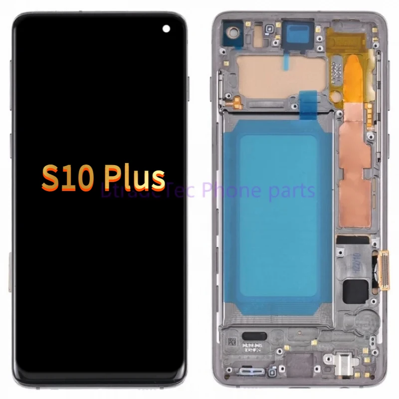 Фото OLED-экран для Samsung Galaxy S10 plus S10 g975 g975f ЖК-дисплей цифровой сенсорный экран с рамкой №1