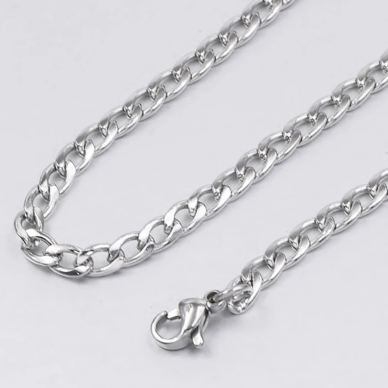 Ожерелье Фигаро из нержавеющей стали для женщин и мужчин 4 мм