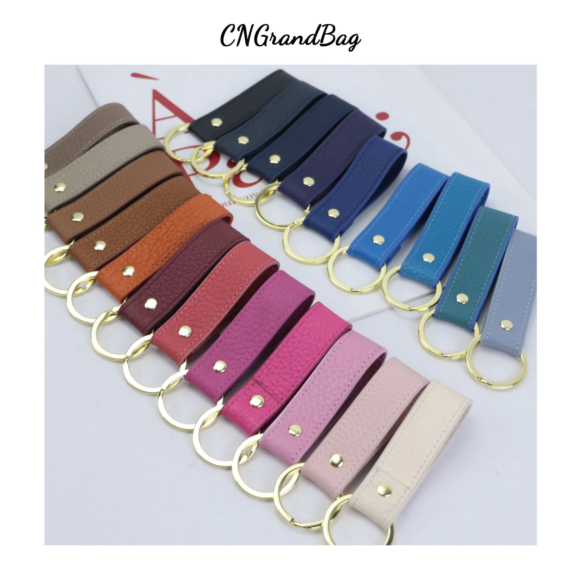 Free Customized Initial Letters Leather Keychain For Women Men High Grade  Key Ring  Car Key Pebble Pattern Key Holder