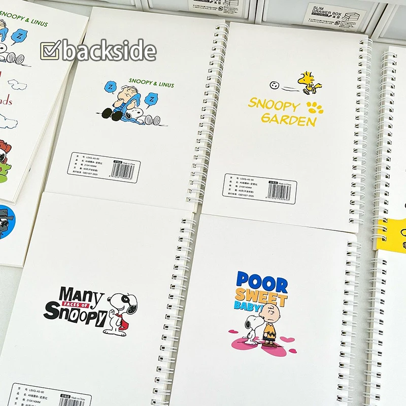 4 шт. блокнот на катушке Snoopy с героями мультфильмов A5 тетрадь для студентов милые