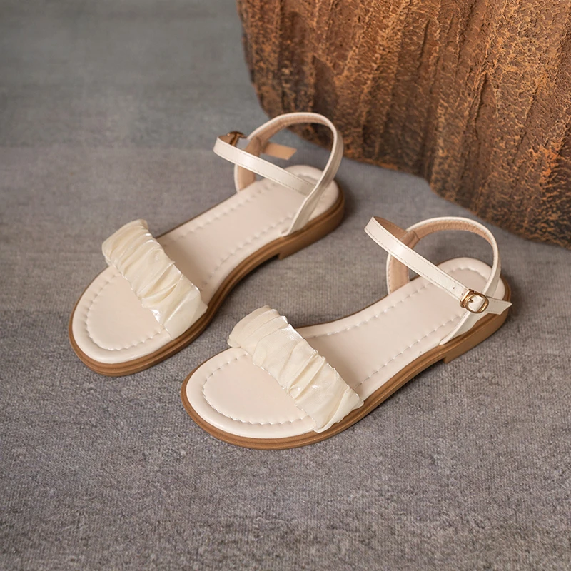 

Новинка лета 2023, женские босоножки с круглым ремешком, однотонные удобные женские босоножки с сетчатым ремешком на Красной пуговице