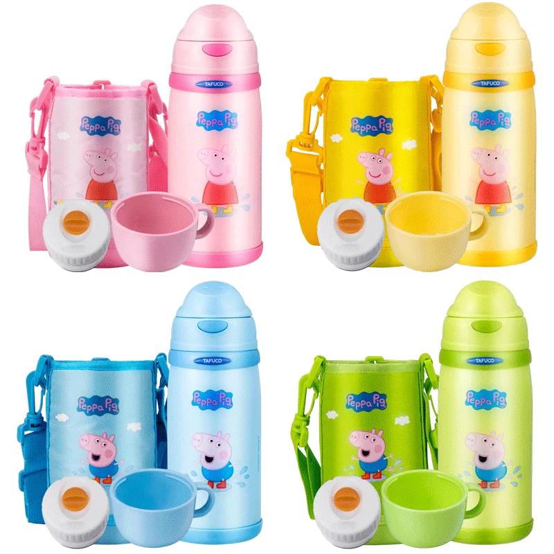 

Peppa Pig Anime Cartoon Kawaii Cute Children's Insulation Cup with Straw Cup Anti-fall Baby Primary School Student Water Cup