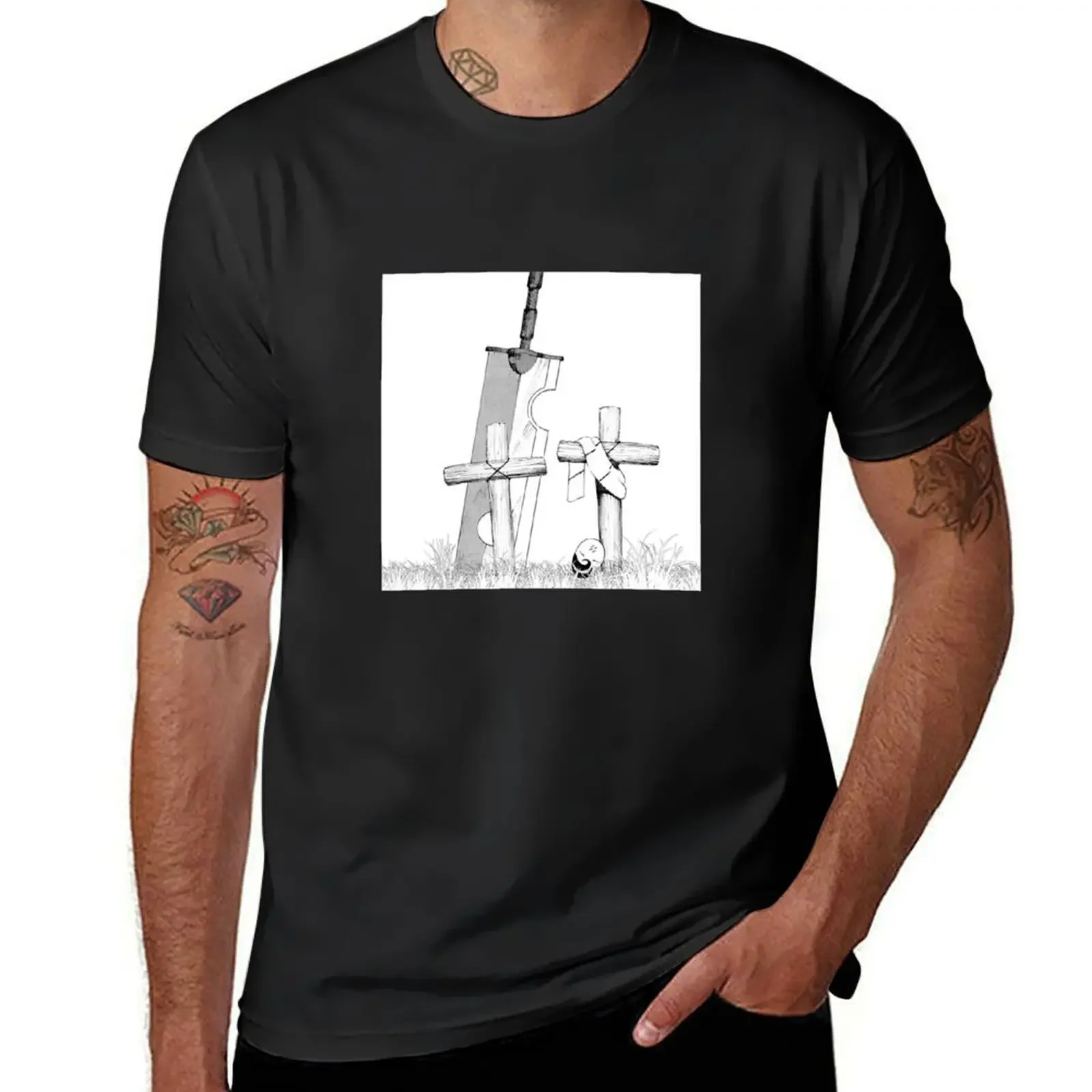 Футболка Zabuza с рисунком лезвия хлопковые футболки для мальчиков мужские в стиле