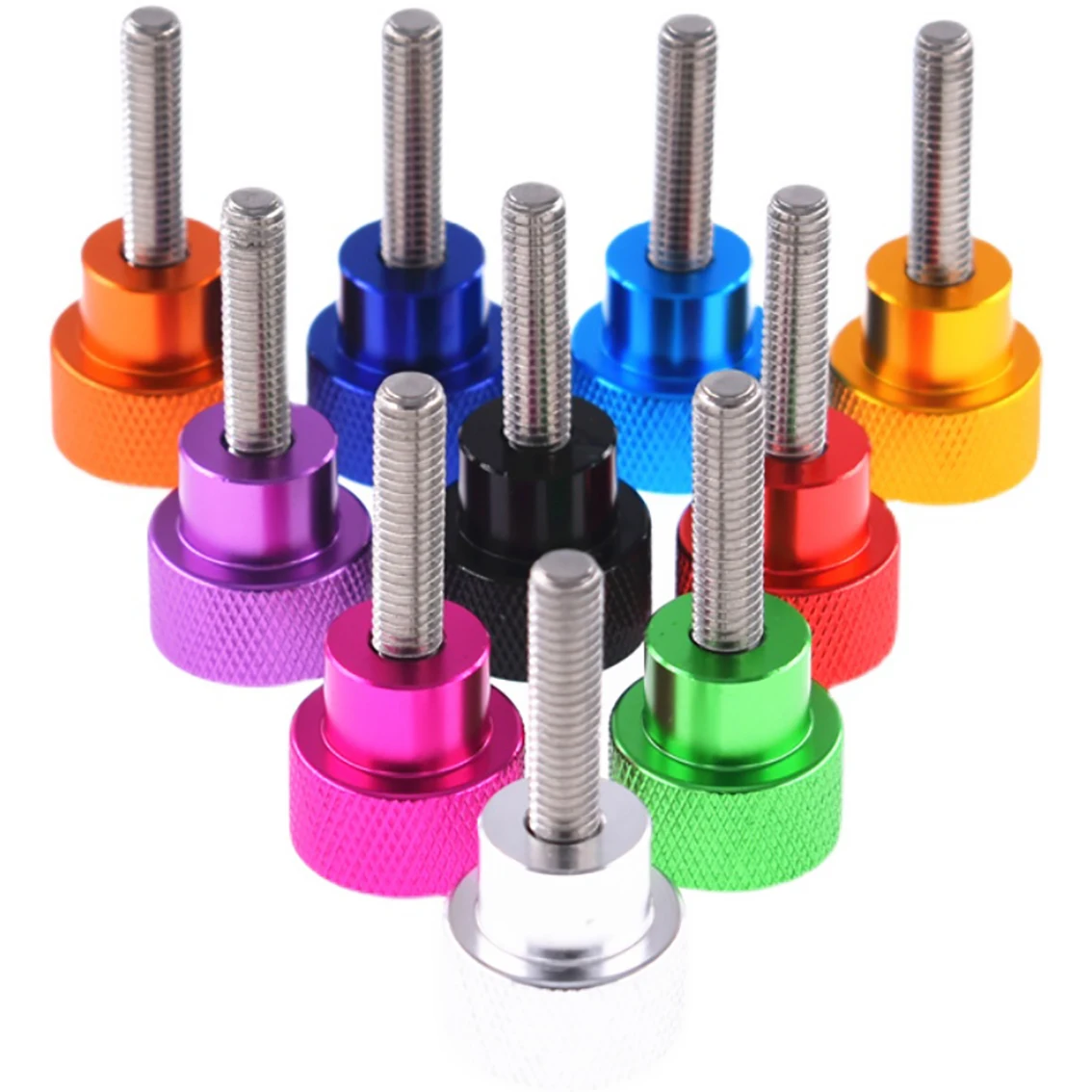 

1Pcs M3.5 Colourful Thumb Screw Aluminum Alloy+Stainless Steel Flat Head Knurled Hand Grip Knob Step Bolts