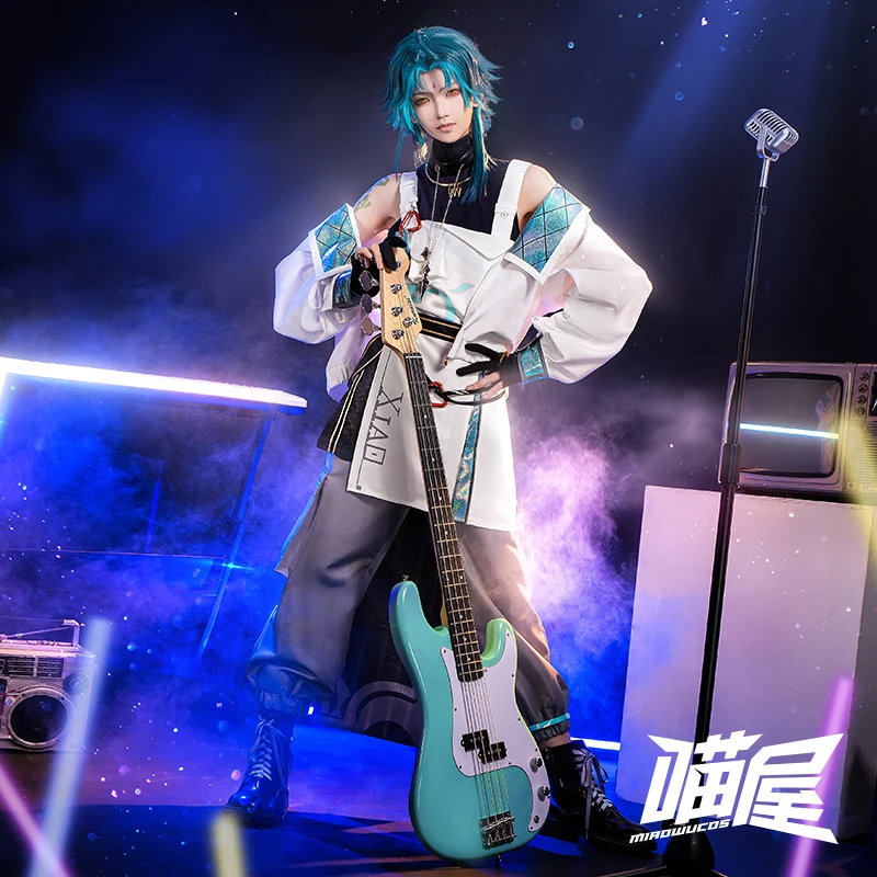 

COS-HoHo Genshin Impact Xiao Band Game Suit Fashion Cool Leisure Uniform Cosplay Costume Halloween Party Role Play Outfit Men