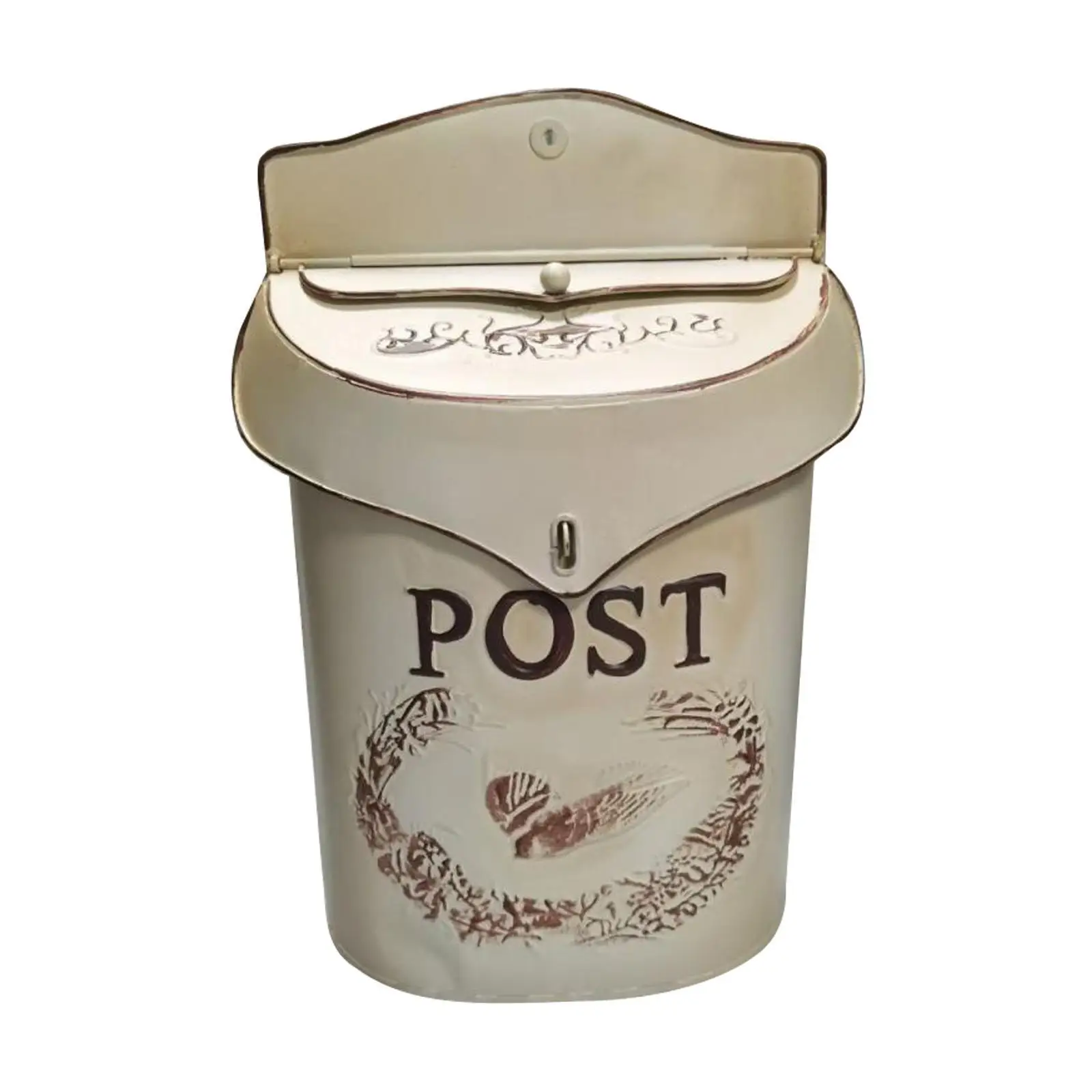 

Rural Wall Mailbox Mail Box Farmhouse Hanging Post Letter Box House White