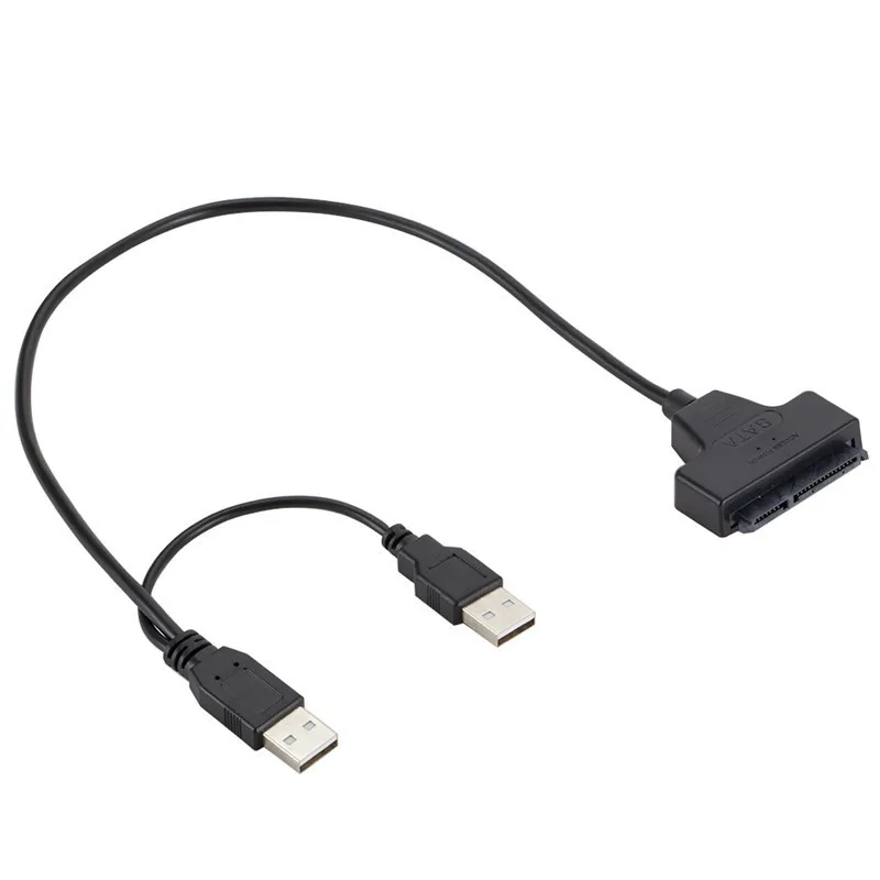 

USB 2,0 к SATA вспомогательный источник питания с двумя проводами USB к SATA7 + 15pin жесткий диск easy drive cable