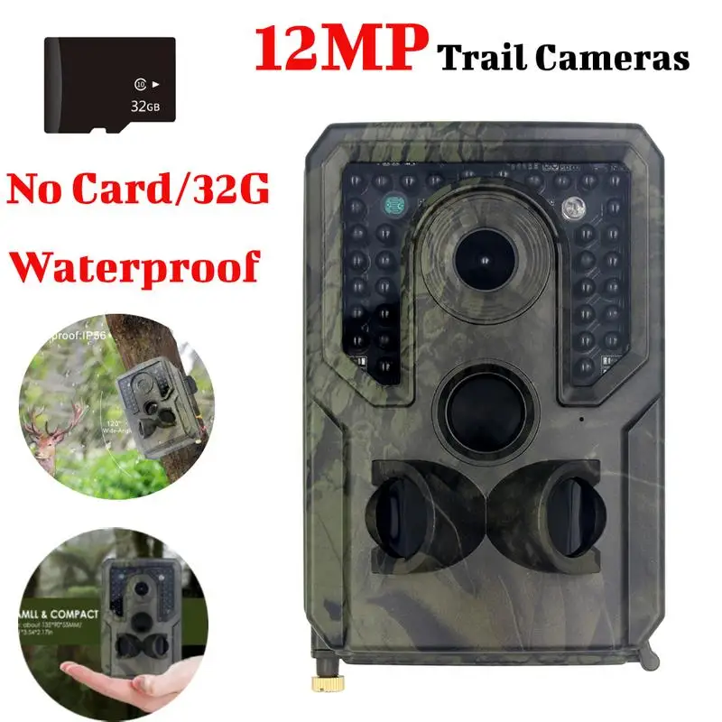 

Mini Wildcamera Waterproof Night Vision Hunting Camera 12MP 1080P HD Trail Camera With 32G trail cam hunting acessories