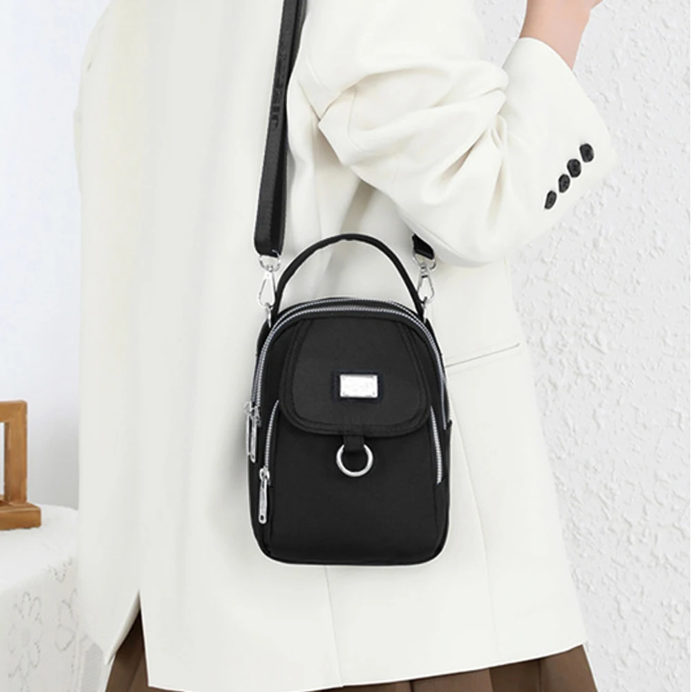 

Versatile Small Square Bag Crossbody Bag Oxford Small Purses Fashion Solid Color Simple Waterproof Casual Mobile Phone Bag