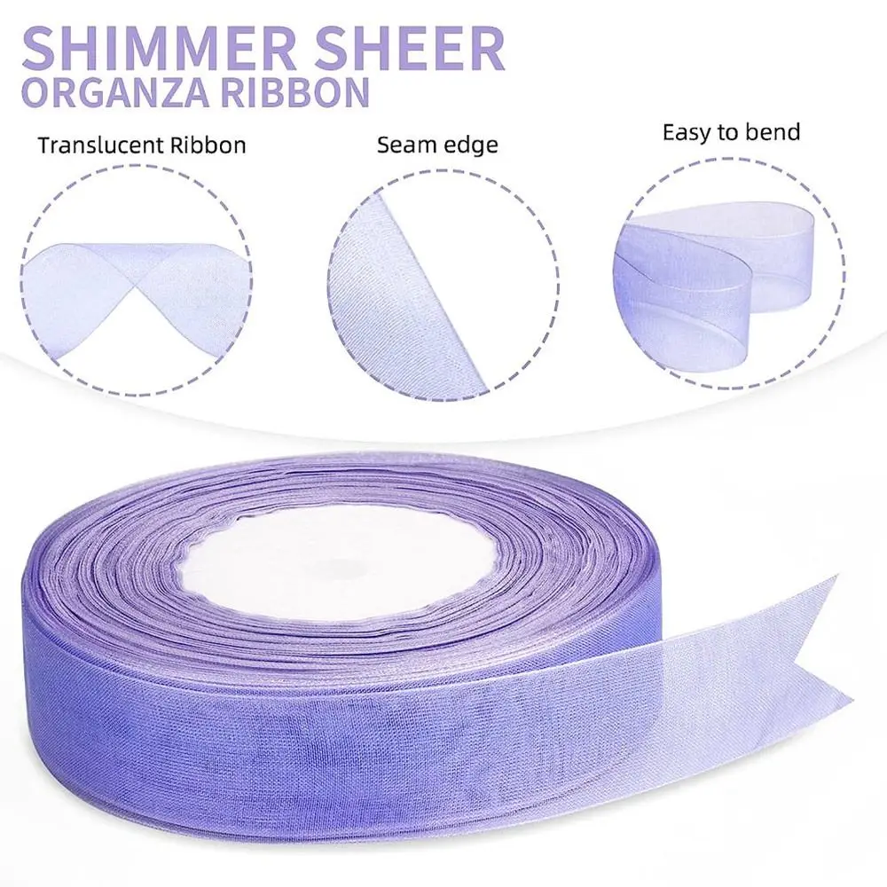 Прозрачная шифоновая лента 45 м * 2 см для поделок своими руками рождественские