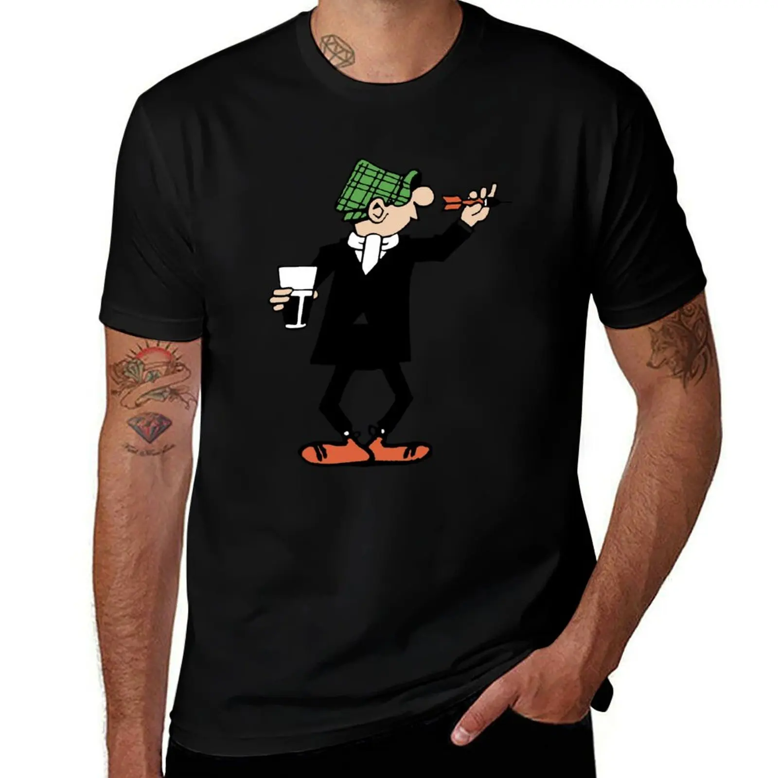 Фото Футболка ANDY CAPP DARTS, хлопковая футболка, мужские футболки из 100% мужчин, футболки для мужчин, винтажная футболка с графикой №5