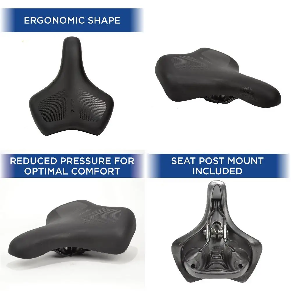 

Эргономичное комфортное широкое велосипедное седло унисекс среднего размера для мужчин и женщин, удобно разработанное для оптимального комфорта и