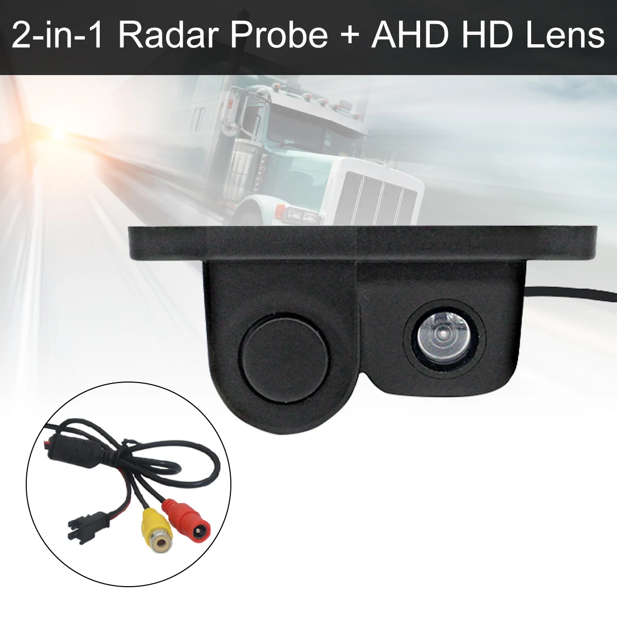 

1080P AHD 2In1 Low Illumination Waterproof Night Vision Visual Reversing Radar Camera for Reverse Parking with Buzzing Alarm