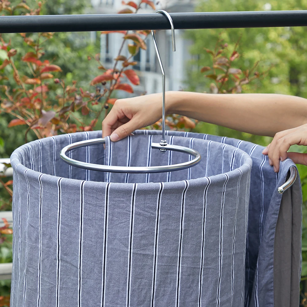 

Spiral Quilt Sheets Hanger Stainless Steel Rotating Drying Rack Save Space Round Blanket Hanger Outdoor Home Balcony Hanger