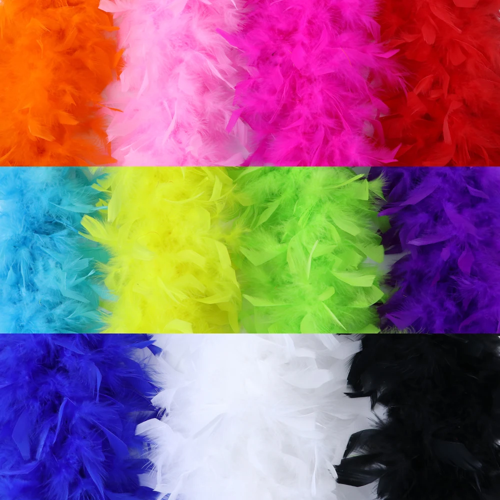 

2 Meter Fluffy Turkey Natural Feather Boa Marabou Turkey Decoration Plume Shawl Wedding Party Sewing Feather Crafts 90 Grams