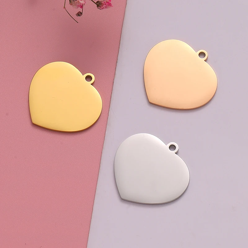 

Mirror Polished Stainless Steel Love Heart Stamping Blanks Tags Charm Pendant Jewelry For Women DIY 28x27.6mm 20piece/lot