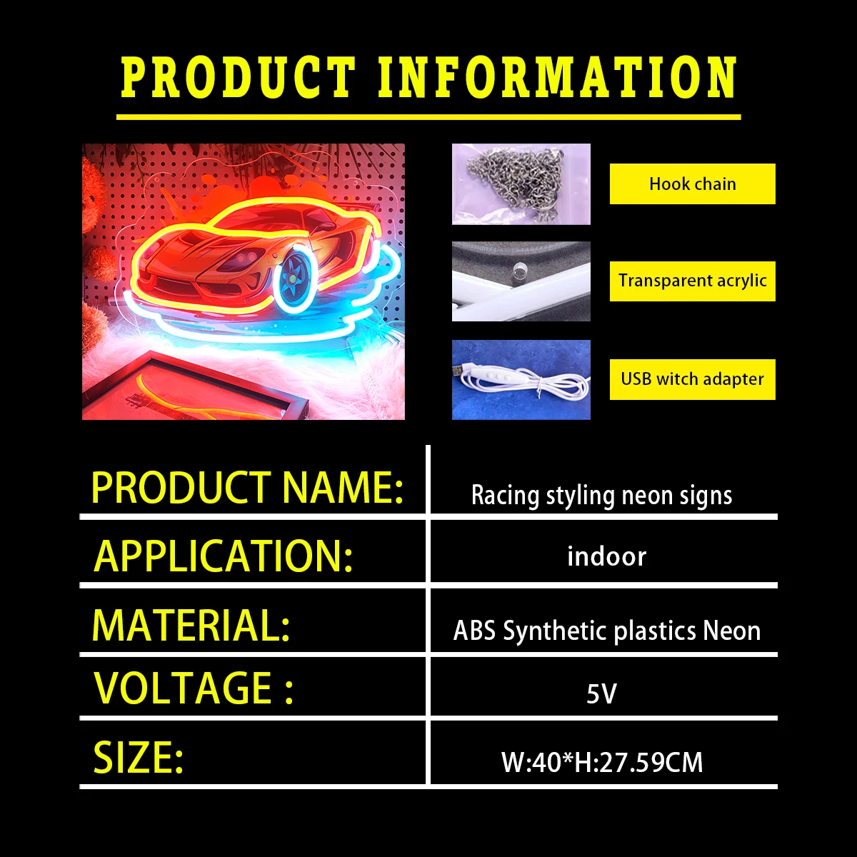 Крутые гонки Стайлинг неоновые огни подходит для спальни бар день рождения