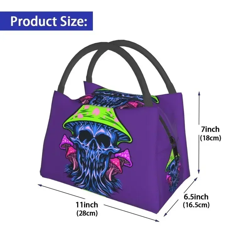 Портативные коробки для обеда Trippy Skull Magic King Shroom женские водонепроницаемые с