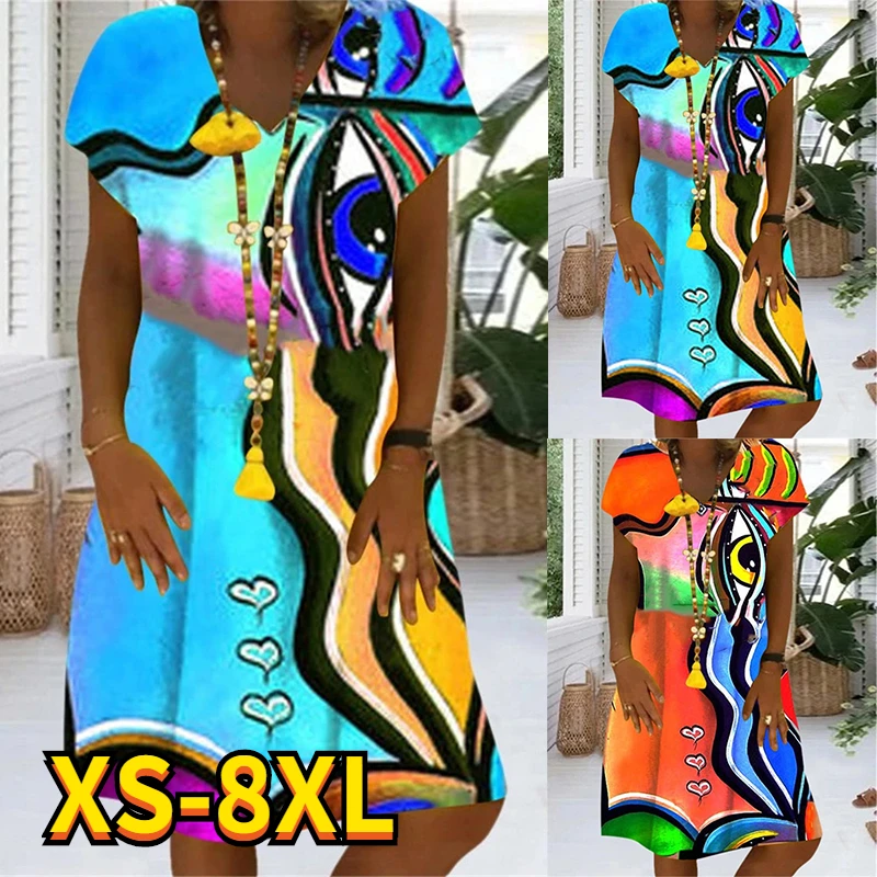 

Women's Shift Dress Knee Length Dress Red Navy Blue Light Blue Short Sleeve Floral Print Spring Summer V Neck Hot Casual 2022