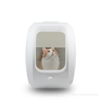 semi automatic cat litter box japanese style semi closed splash proof cat sand box high capacity kitten toilet pet supplies