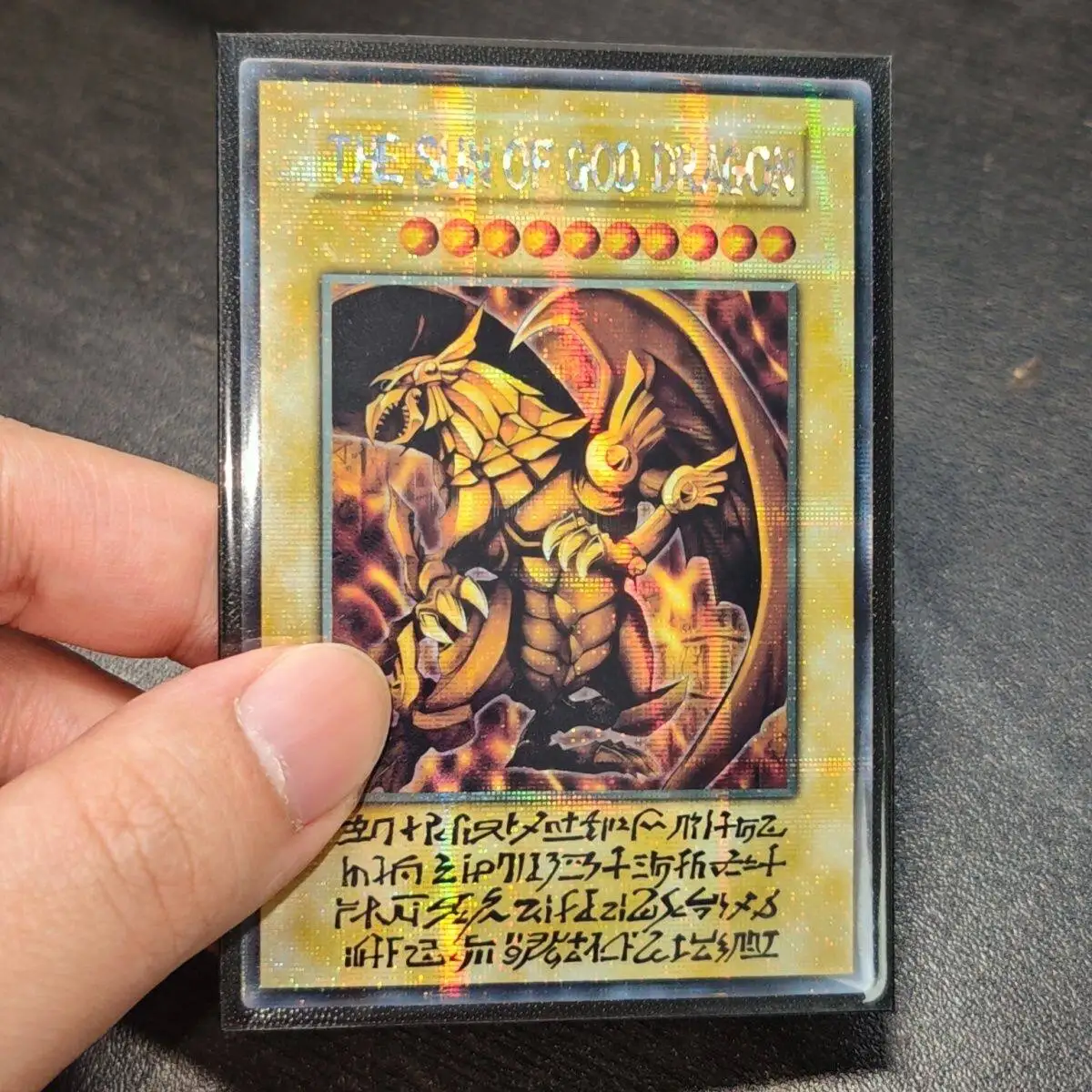Фото Набор из 3 штук: Сделай сам Yu-Gi-Oh! Коллекционная карта «Египетские боги»: Аниме-карта «Небесный дракон» с голографическим эффектом и горячим тиснением, подарок-игрушка №3