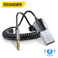 Essager Bluetooth Aux Adapter Dongle USB To 3.5mm Jack Car Audio Aux Bluetooth 5.0 Handsfree Kit For Car Receiver BT transmitter