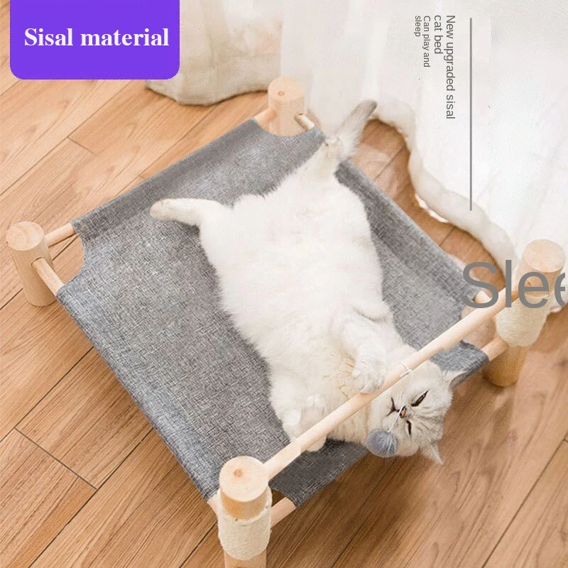 

Cat bed sisal four seasons universal removable and washable cat hammock marching bed off the ground dog bed cat nest moisture-pr
