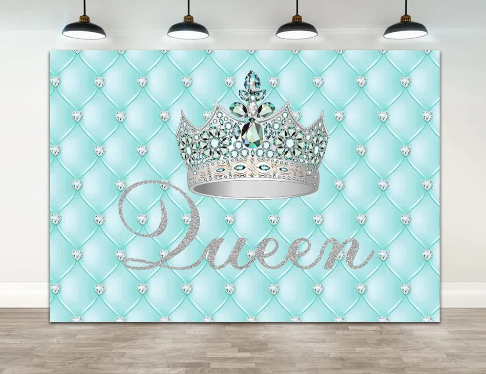 Фон для фотосъемки с изображением короны и голубого алмаза