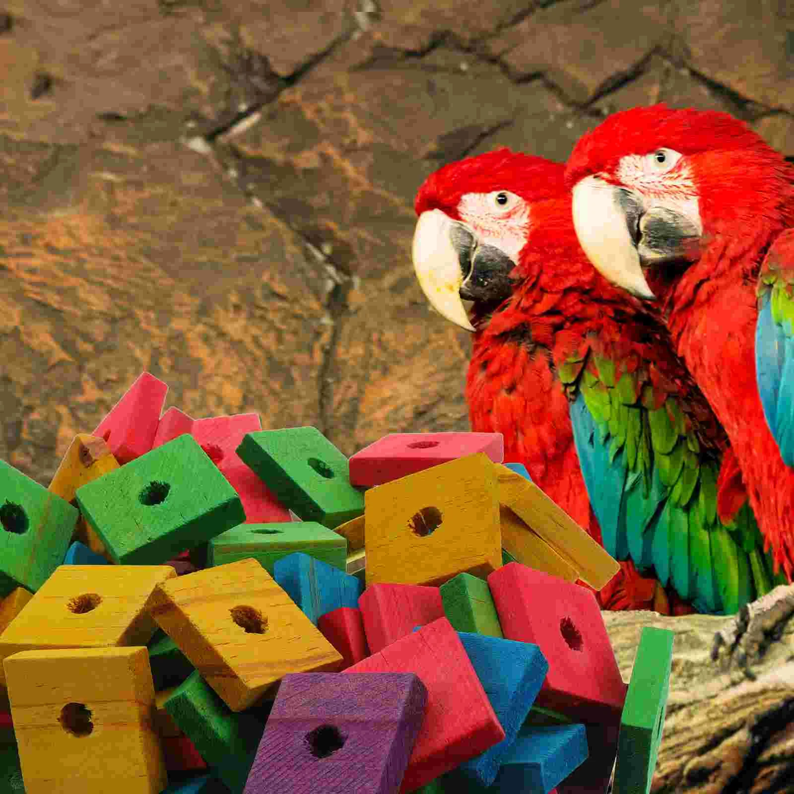

100 Pcs DIY Wood Chips Parrot Nibbling Toy Sawdust Bite Wooden Teeth Grinding Plaything Pet Chewing