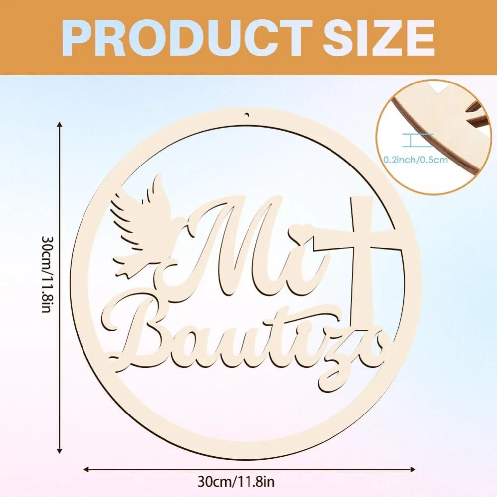 Деревянный знак Mi Bautizo для детского душа детские деревянные украшения с буквами