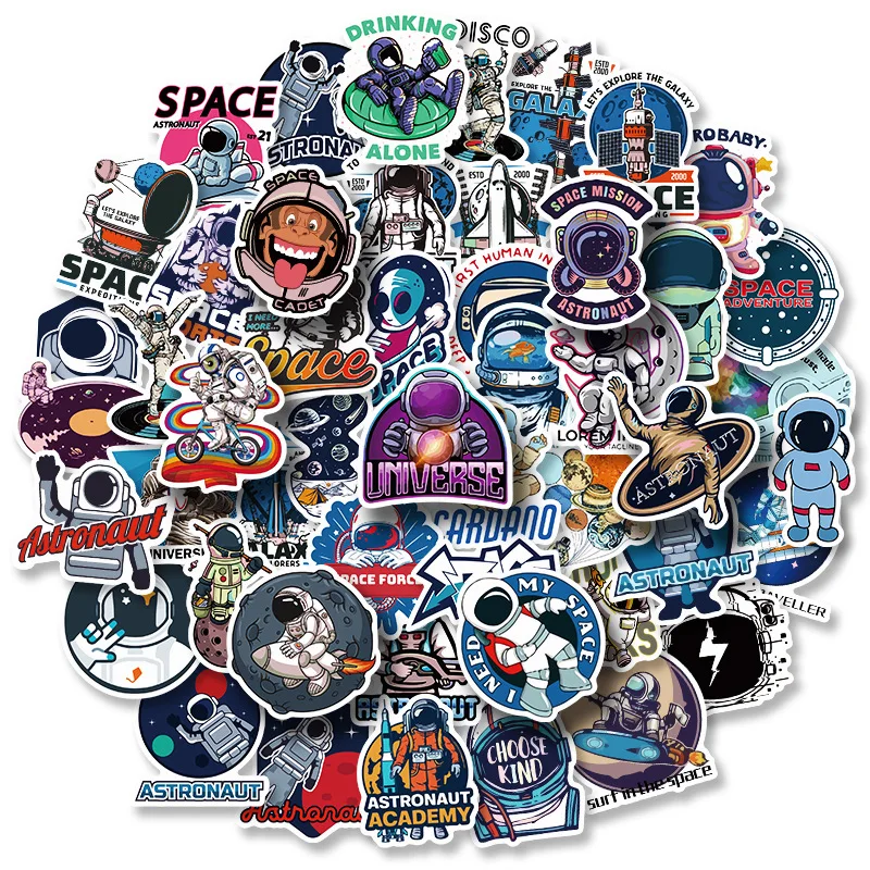 

50pcs/set Space Planet Astronaut Stickers Fantasy Space Astronaut Stickers Space Station