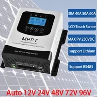10a 20a 30a 40a 50a 60a mppt solar charge controller 230vdc pv solar panel charging regulator for 12v 24v 48v 72v 96v pv system