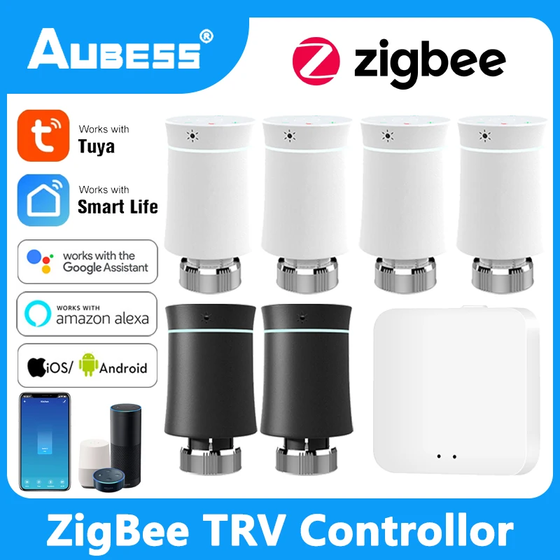 

Программируемый термостат Aubess ZigBee, умный термостат, привод радиатора, клапан TRV для Tuya Smart Life, Alexa, Google