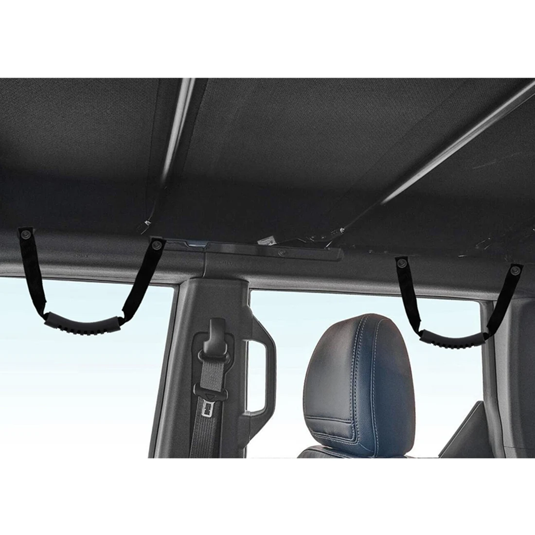 

Roll Bar Grab Handles for Ford Bronco 2021 2022 Accessories Paracord Grip Handle, with Anti-Slip Design (Black)