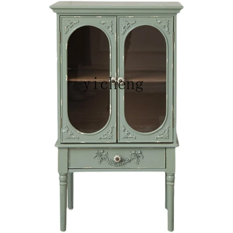

ZC Retro Small Cabinet Sideboard Cabinet Wall-Mounted Household Small Narrow Bed & Breakfast Storage Cabinet
