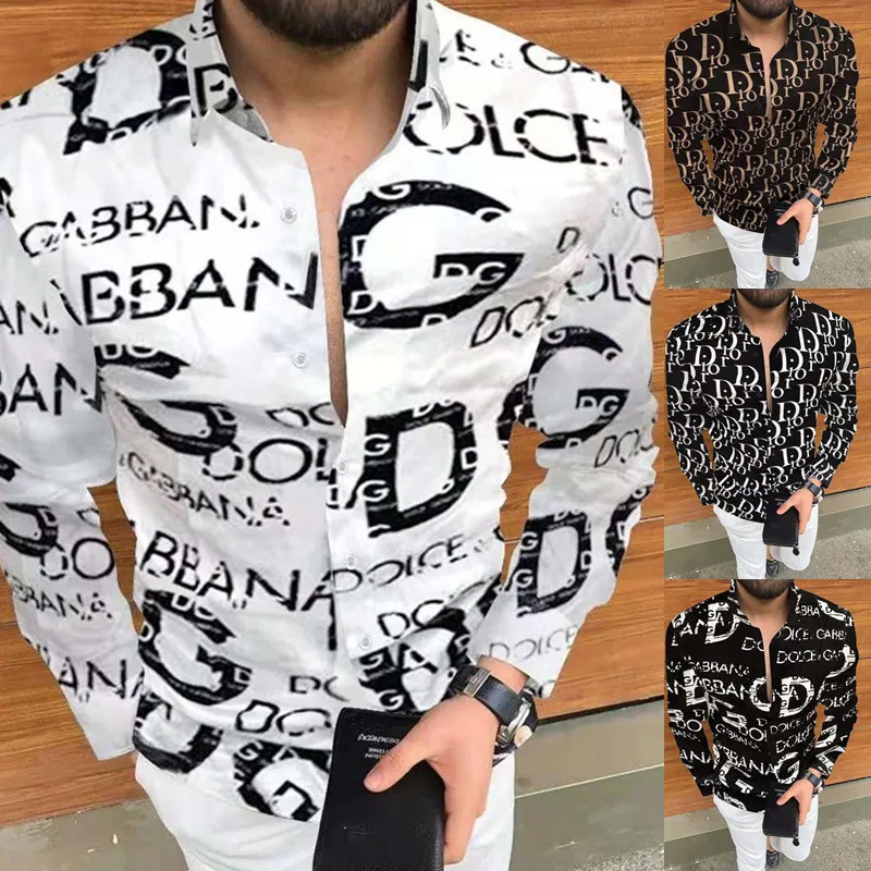 

2023 Amazon's new trendy 3D printed men's European Hawaiian style floral long sleeved shirt