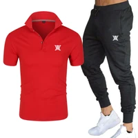 new 2022 summer mens tracksuit golf brand male suit polo shirts jogging polo shirts trouser sets two piece mens sports suit