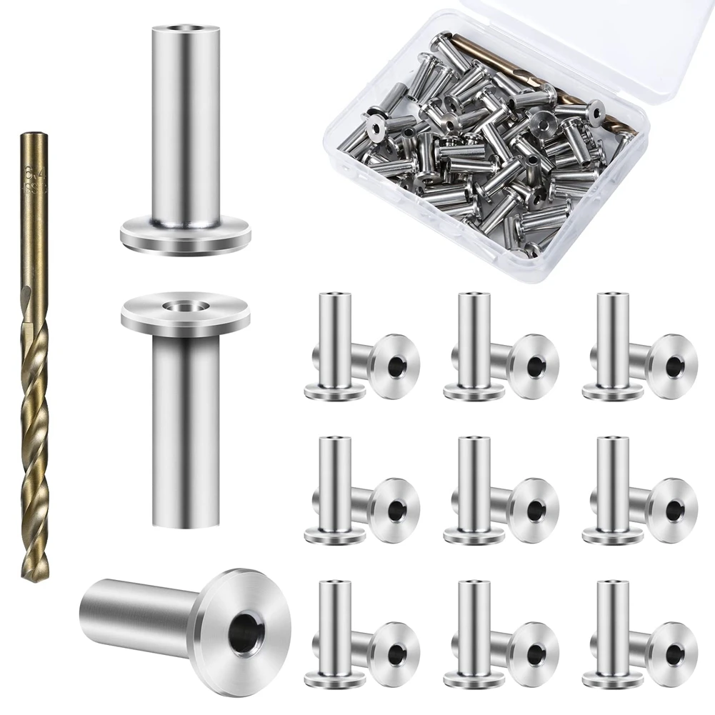 

60Pcs Cable Railing Hardware for 1/8 Inch Deck,Wire Rope Cable Railing Tools Cable Railing Kit for Wood Posts Stairs