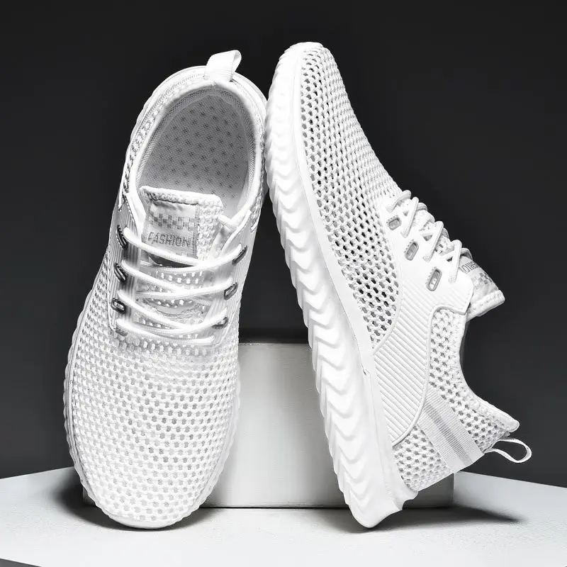 

New 2022 White Men's Sneakers High Quality Shoes For Men Mesh Breathable Summer Casual Walking Sneaker Tenis Zapatillas Hombre