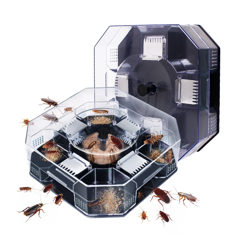 Reusable Cockroaches Trap Roach Safe Efficient Non-Toxic Killer Anti Cockroaches Bait Box for Pets Home Kitchen Contains Bait