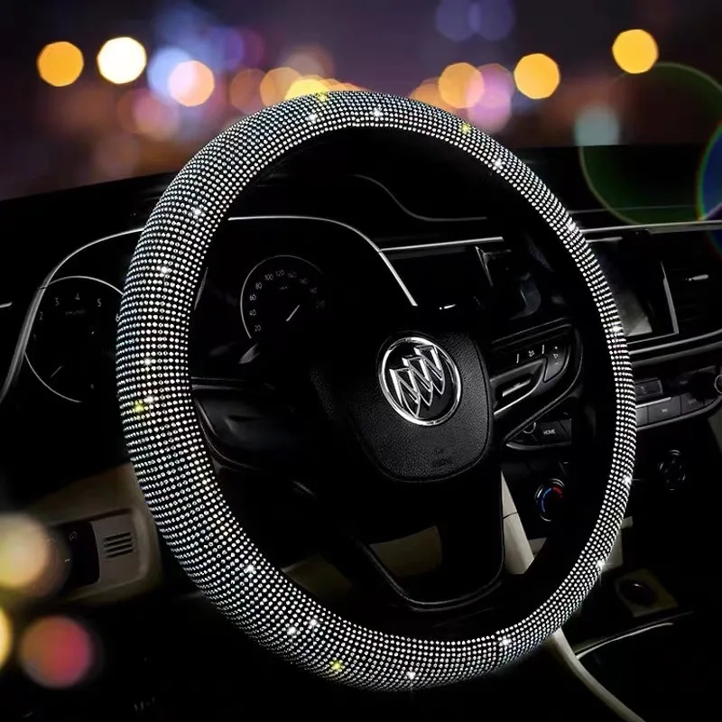 

New Car Steering Wheel Cover with Diamonds In Summer Without Inner Ring Full of Diamonds Steering Wheel Cover