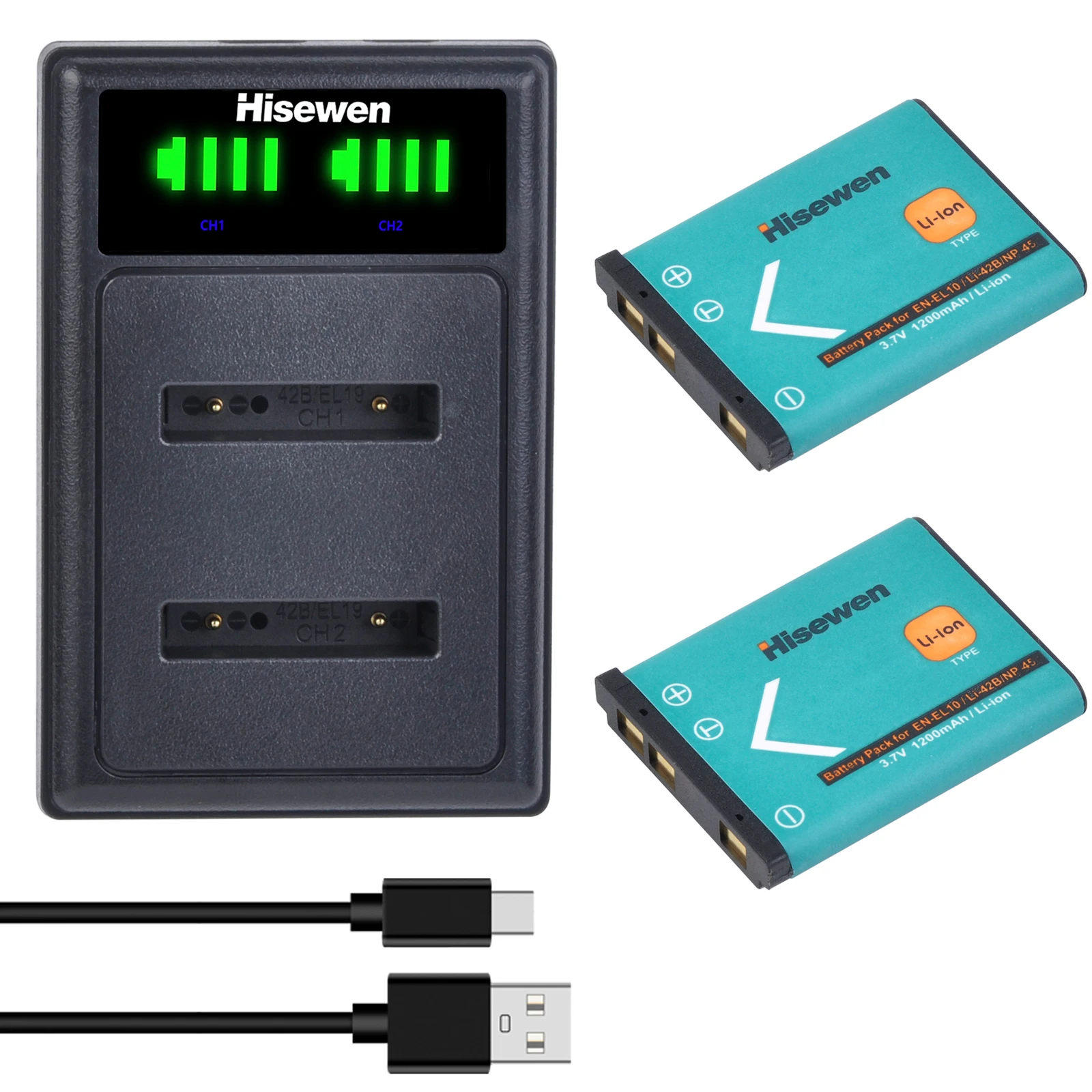 Li-42B аккумулятор, Hisewen двойное зарядное устройство для Olympus Stylus 1040 1060 1070 7000 7010 7020
