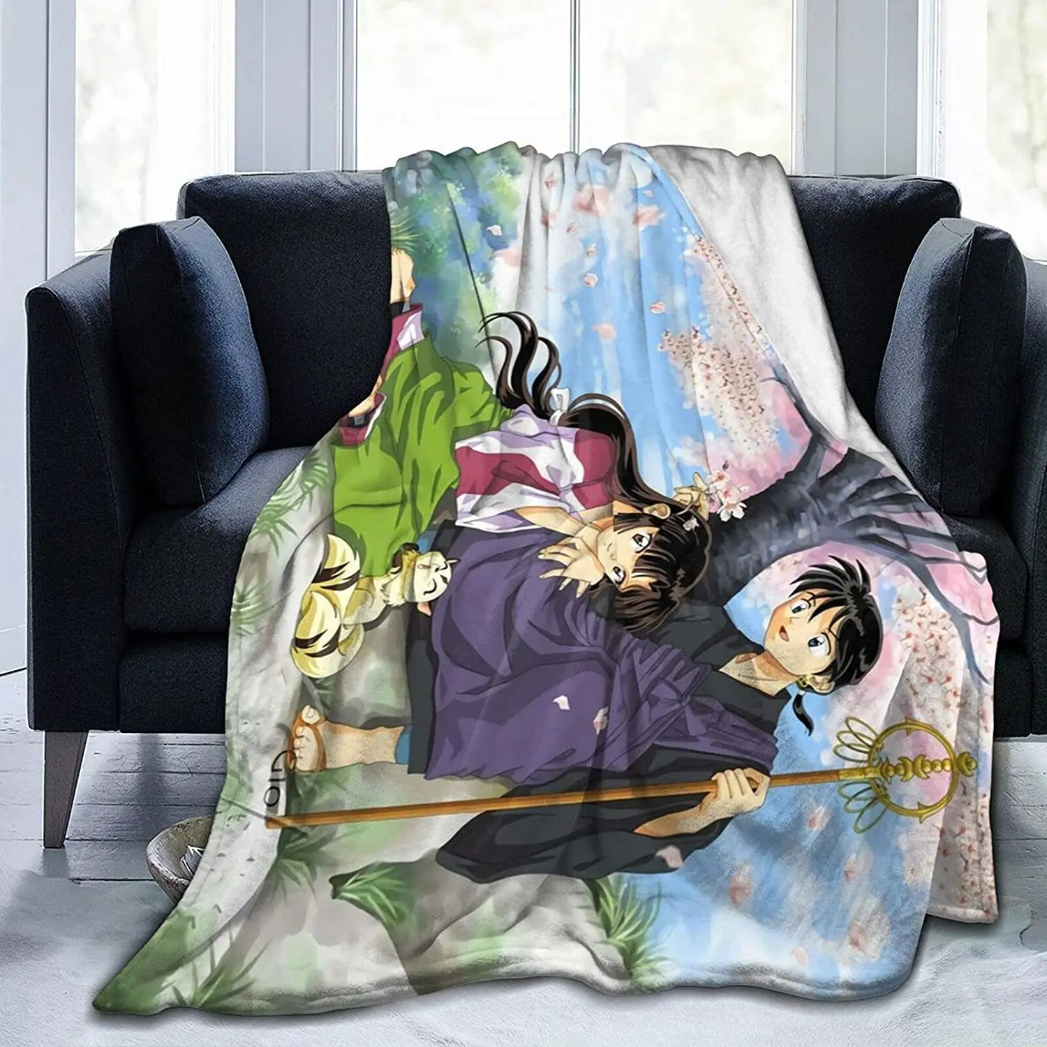 

Miroku Fluffy Soft and Comfortable Blanket, Anime Warm Embrace of Sympathy