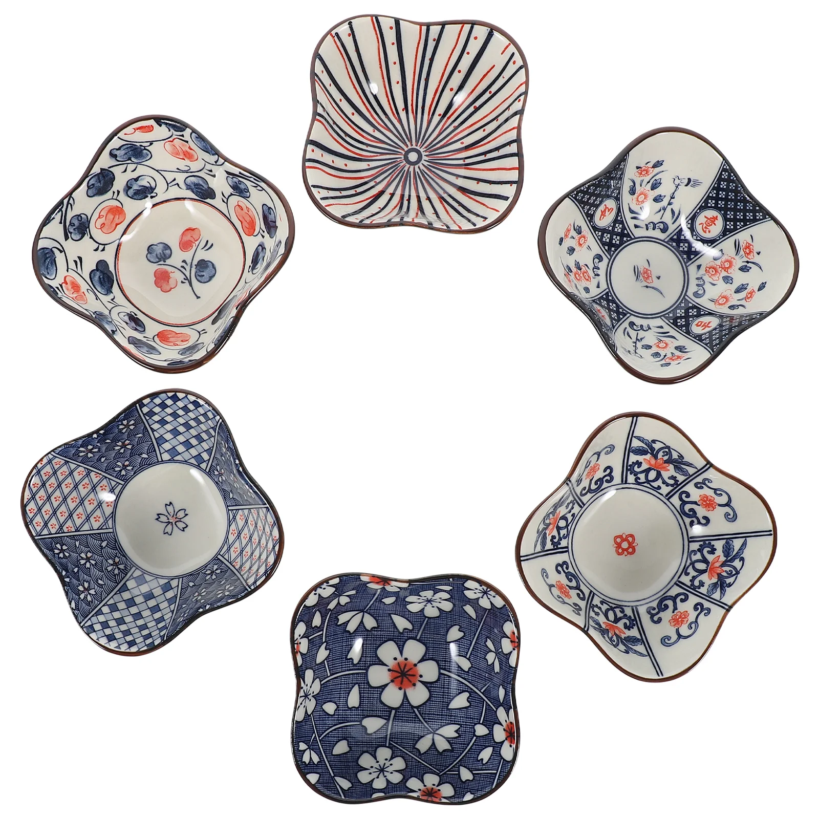 

6 Pcs Butter Dish Small Dessert Bowls Japanese-style Flavor Ceramic Ceramics Dip Sauce Dishes Dipping