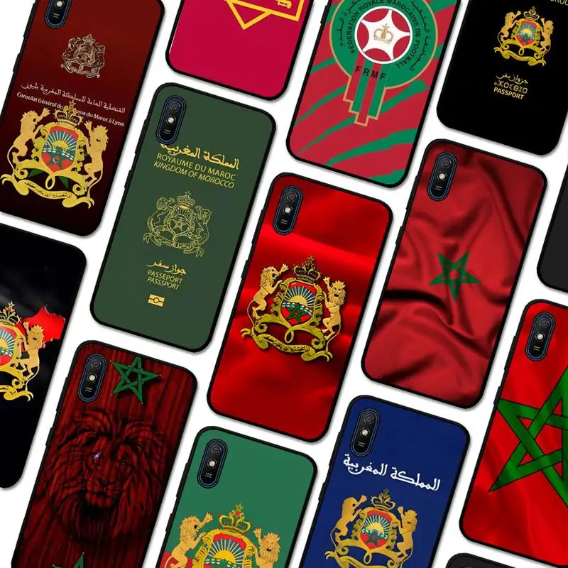 

Morocco Flag Coat Of Arms Passport Phone Case For Redmi 5 6 7 8 9 10 plus pro 6 7 8 9 A GO K20 K30 K40 pro plus F3 Fundas